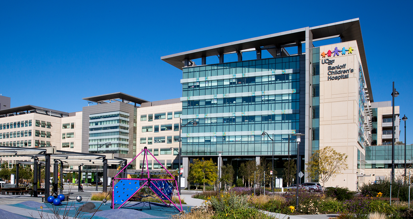 Mission Bay campus buildings and parking lot